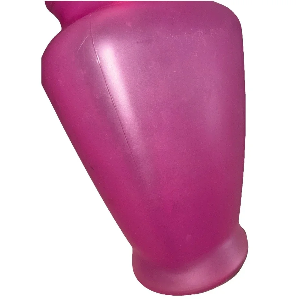 Vintage Vase Pink Fuchsia Frosted Glass 9x5